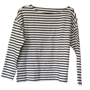 Vineyard Vines Nautical Stripe Shirt 100% Cotton Women's Medium Blue White NWOT